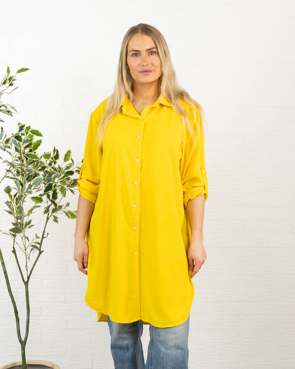 Betty bubblechiffon skjorte, Gul