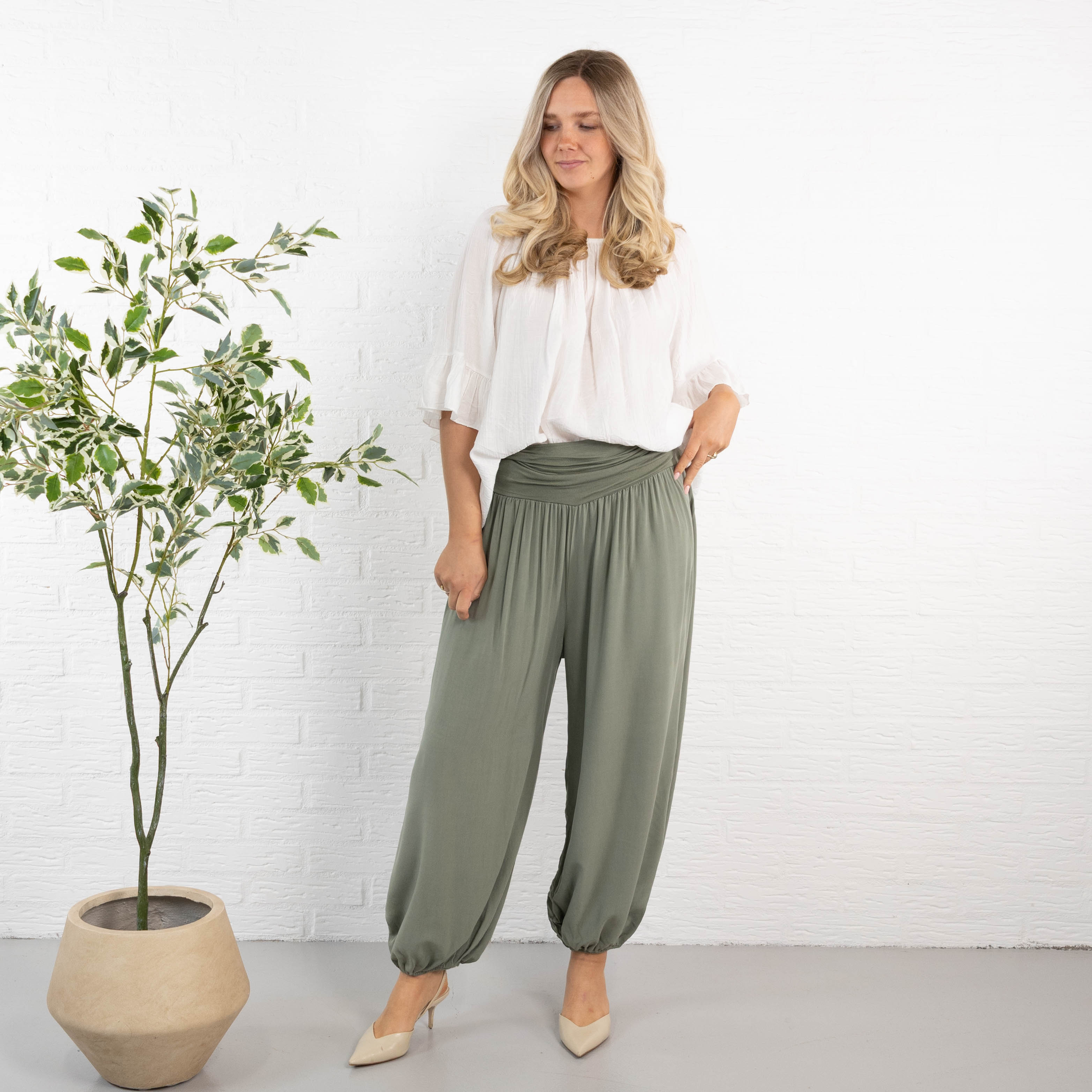 Jasmin haremsbukser, Khaki