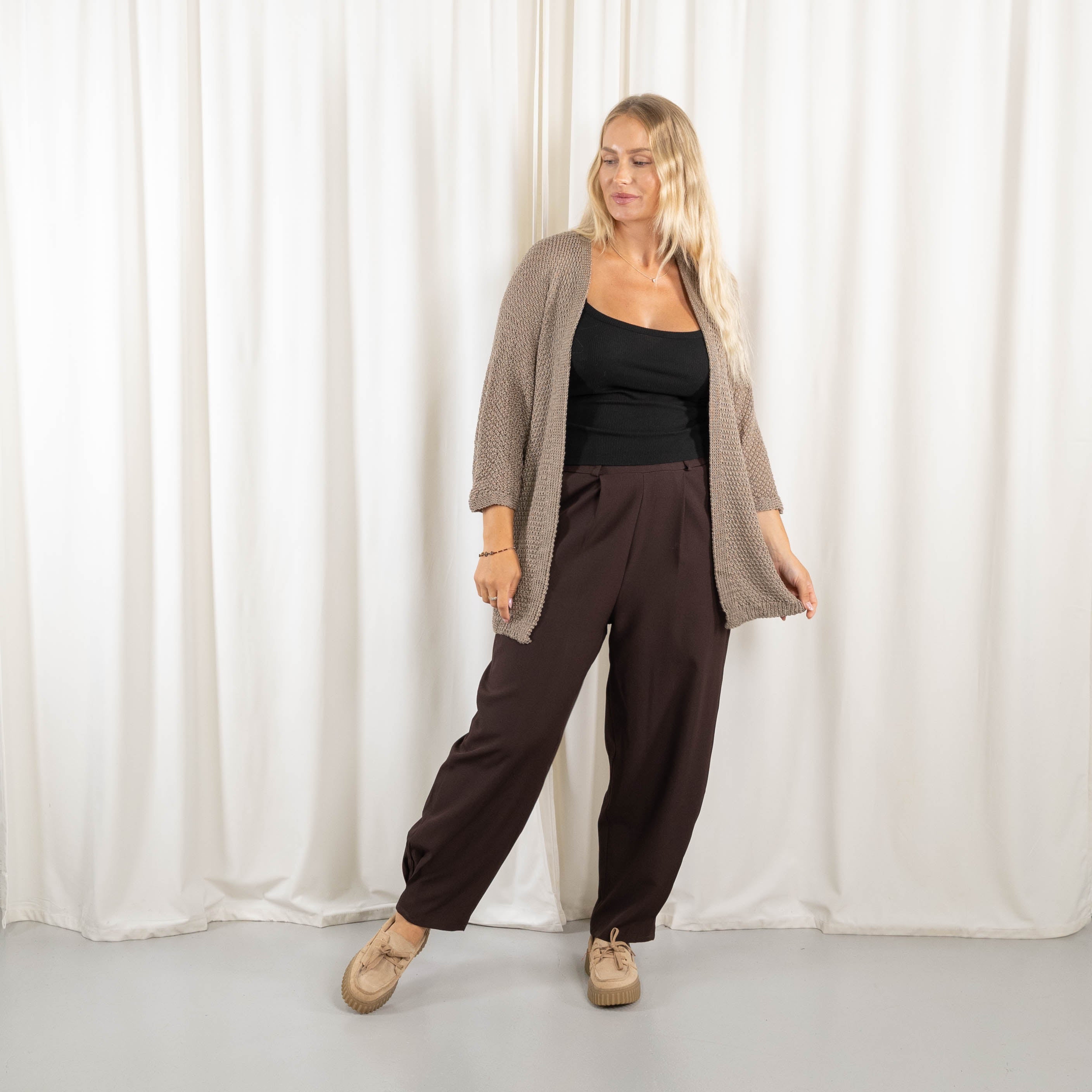Lise cardigan, Taupe