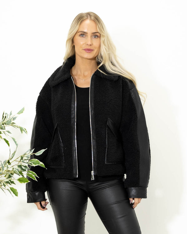 Zenia bamse jakke, Sort