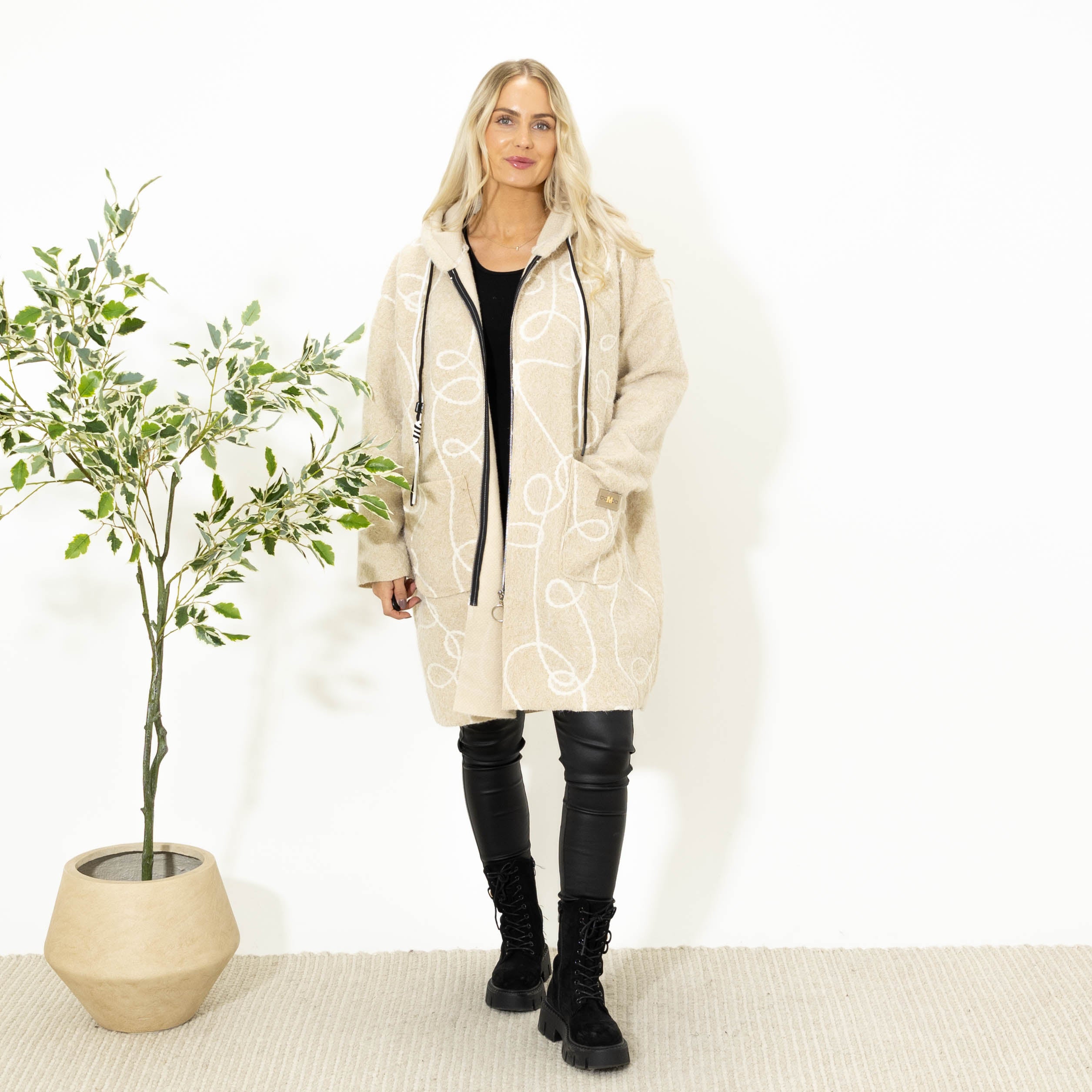 Maddie jakke m. lynlås, Beige