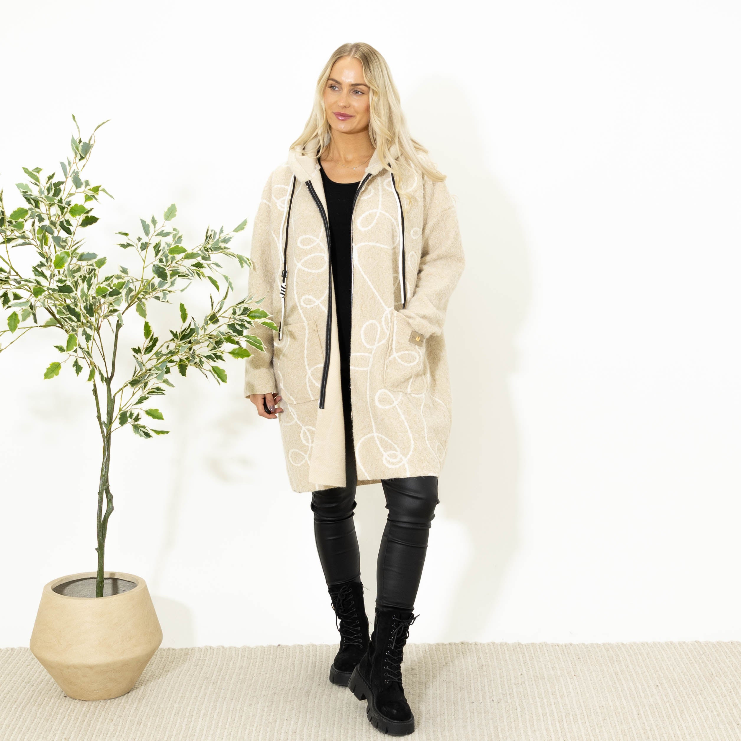 Maddie jakke m. lynlås, Beige