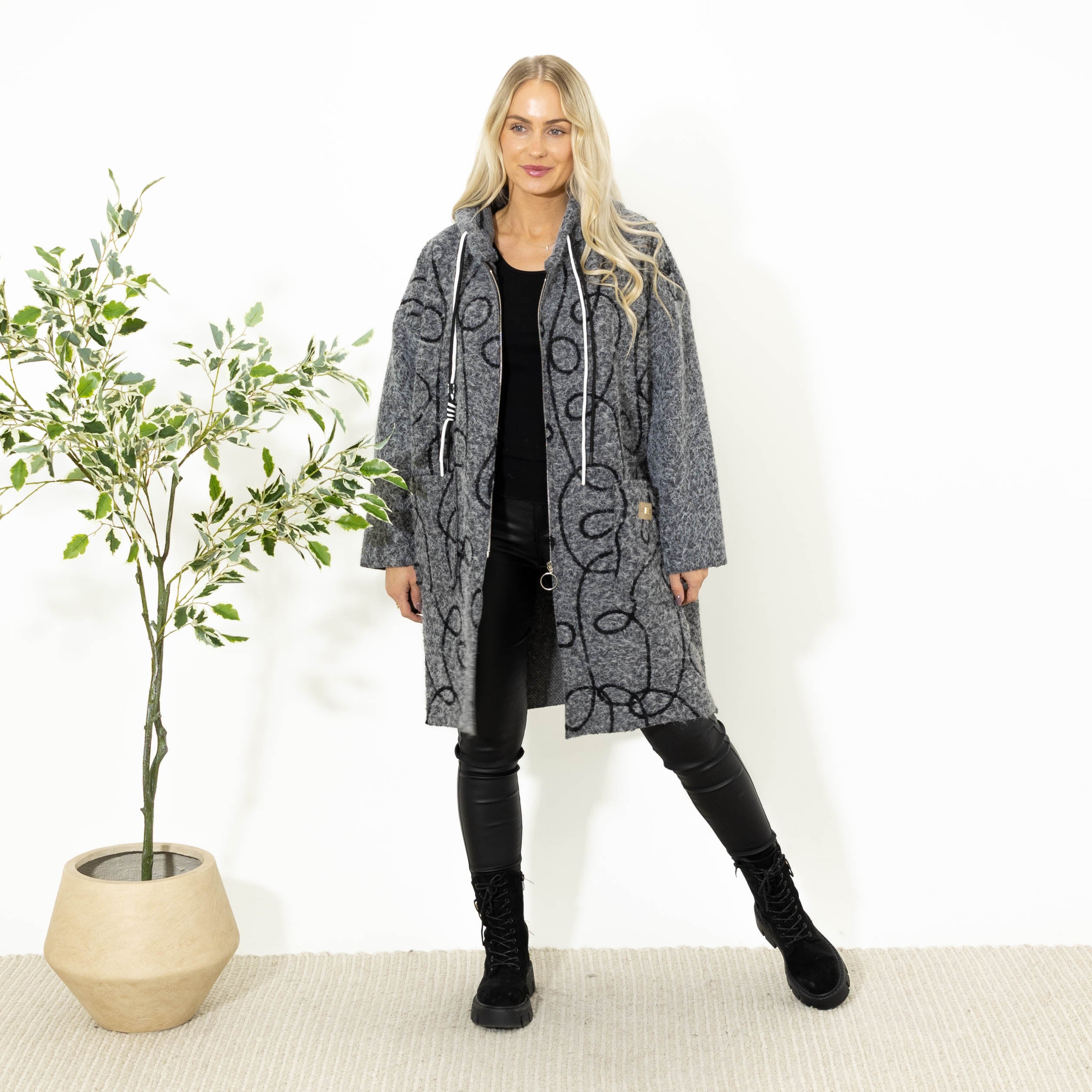 Maddie jakke m. lynlås, Grå