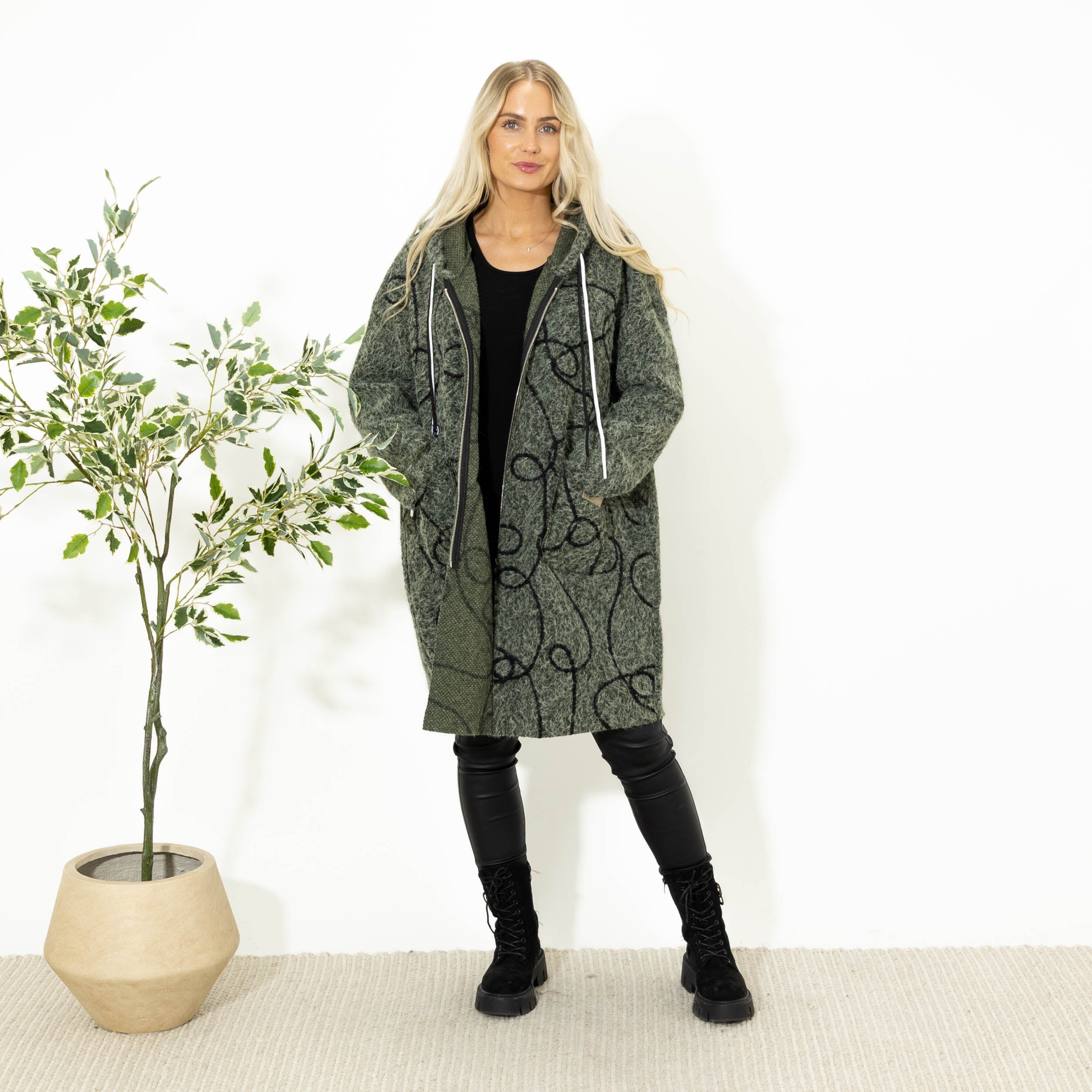 Maddie jakke m. lynlås, Khaki