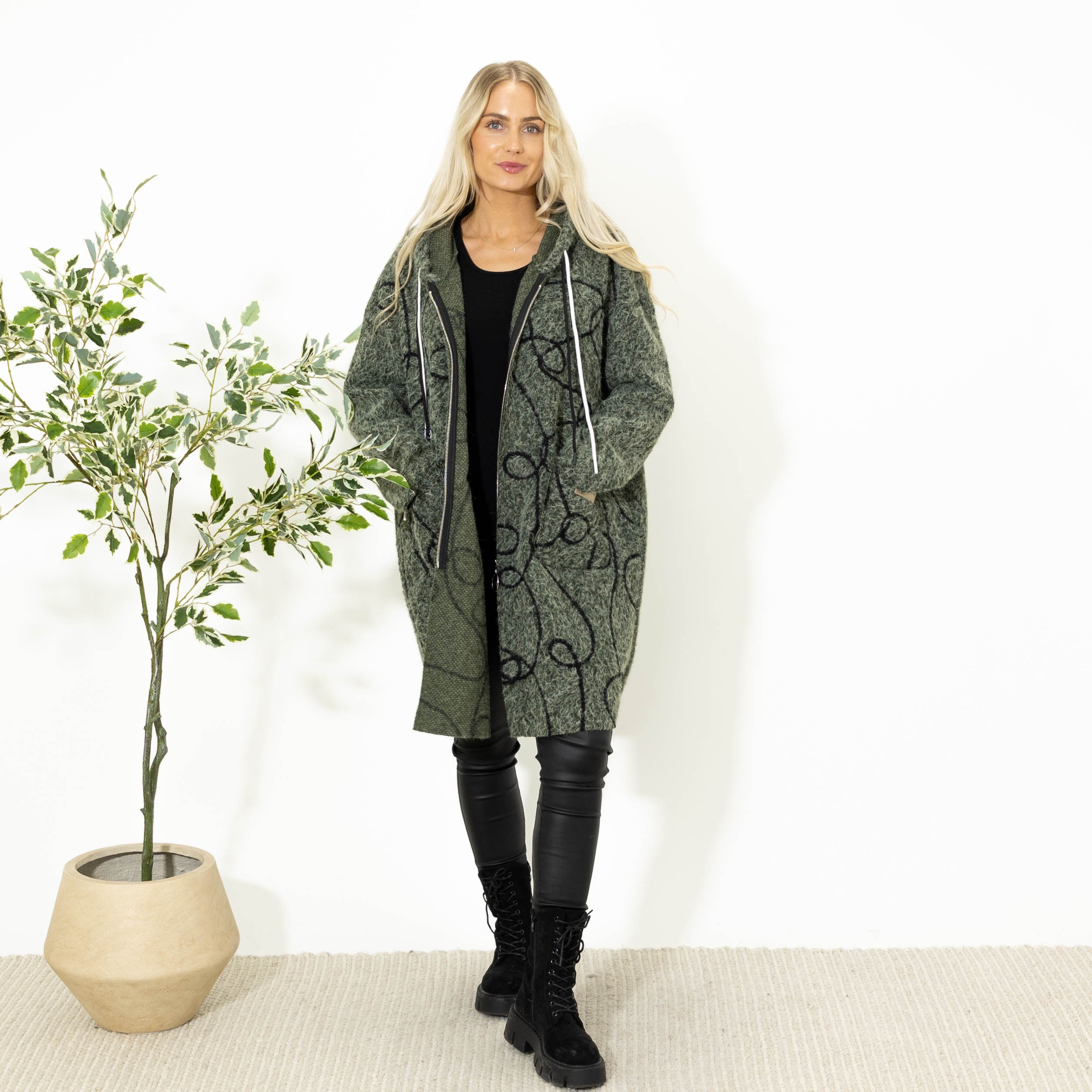 Maddie jakke m. lynlås, Khaki