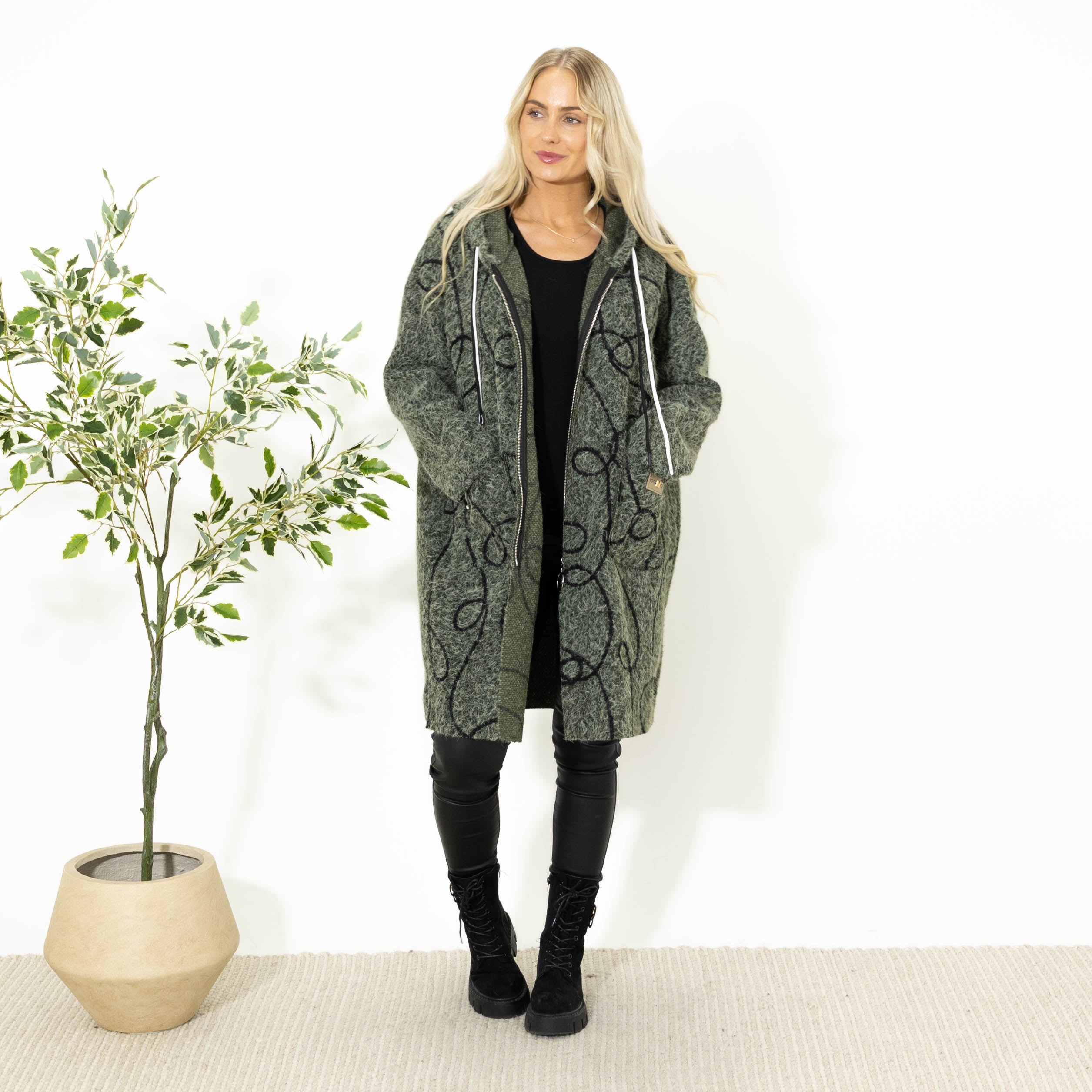 Maddie jakke m. lynlås, Khaki