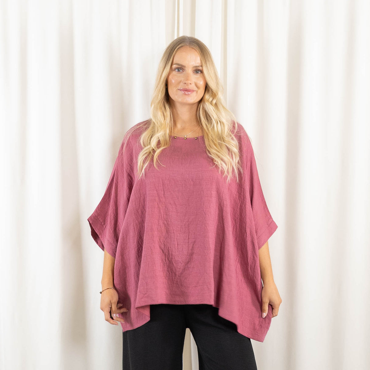 Sonja poncho, Old rose