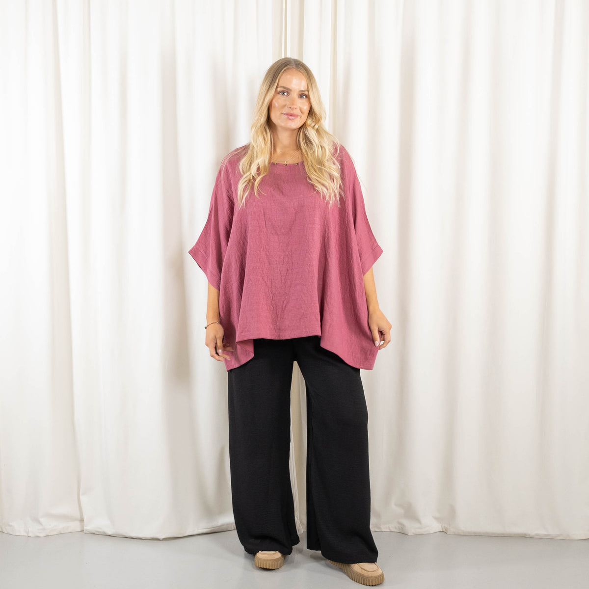 Sonja poncho, Old rose