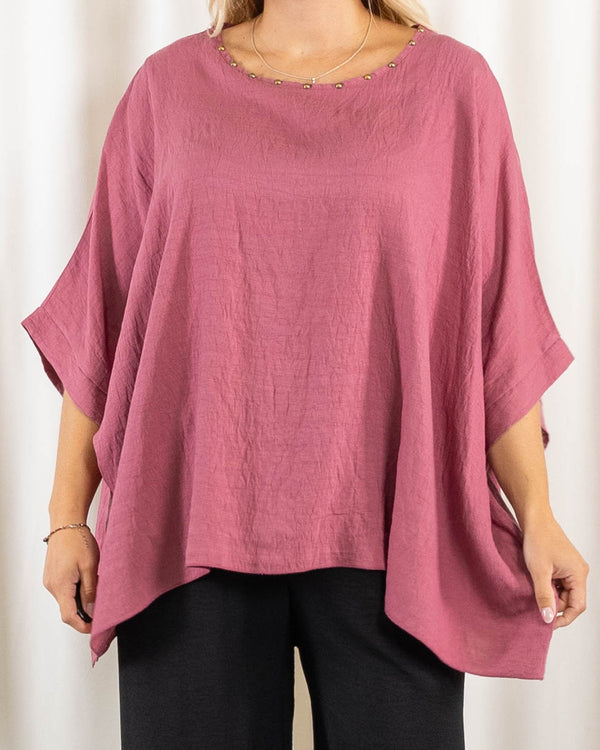 Sonja poncho, Old rose