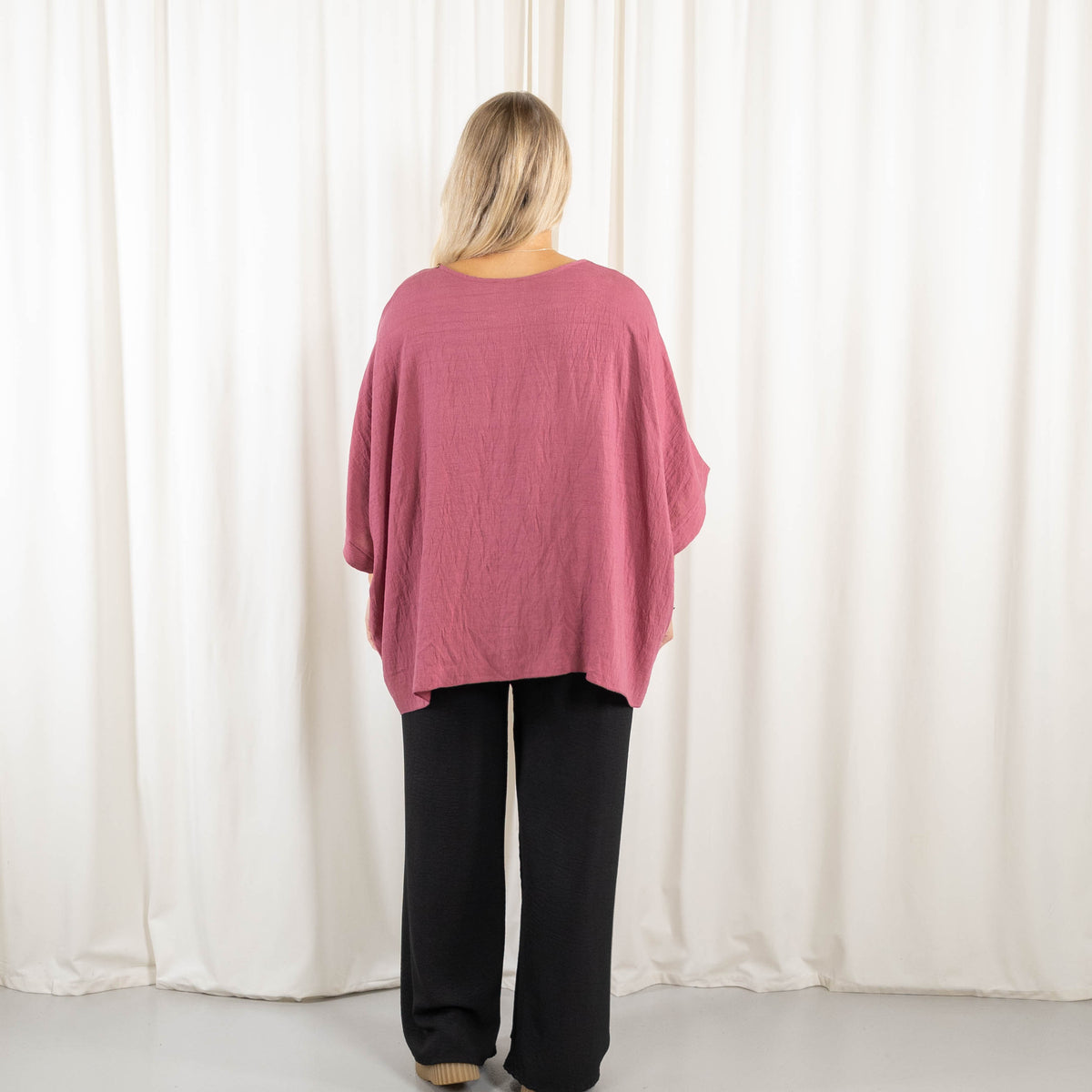 Sonja poncho, Old rose