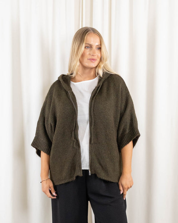 Maddie strikcardigan, Khaki