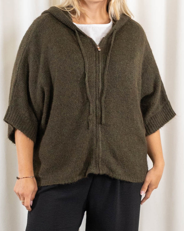 Maddie strikcardigan, Khaki