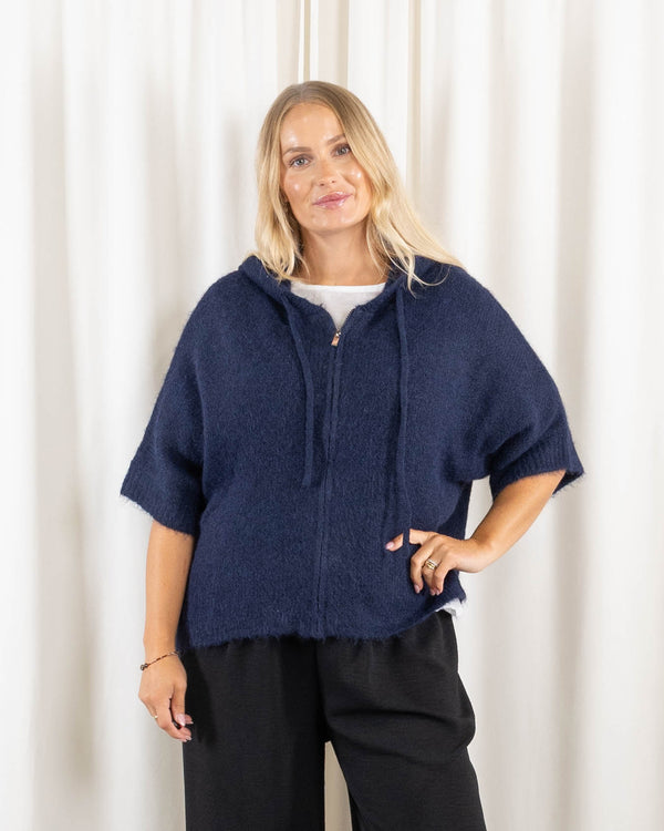 Maddie strikcardigan, Blå