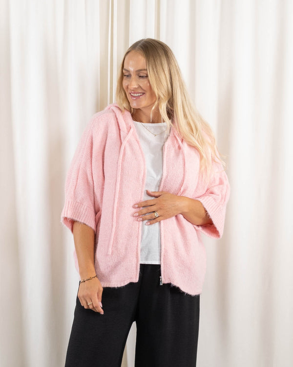 Maddie strikcardigan, Lyserød