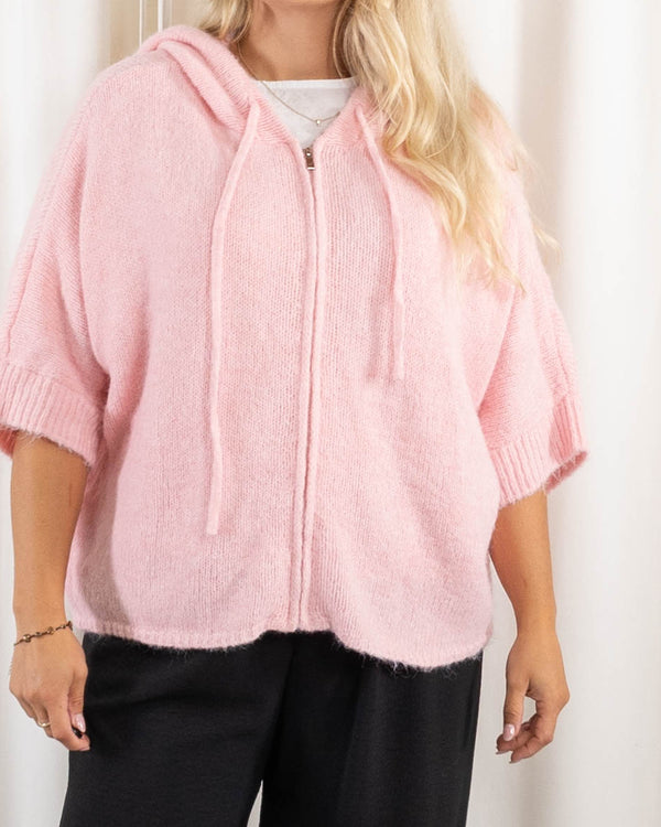 Maddie strikcardigan, Lyserød