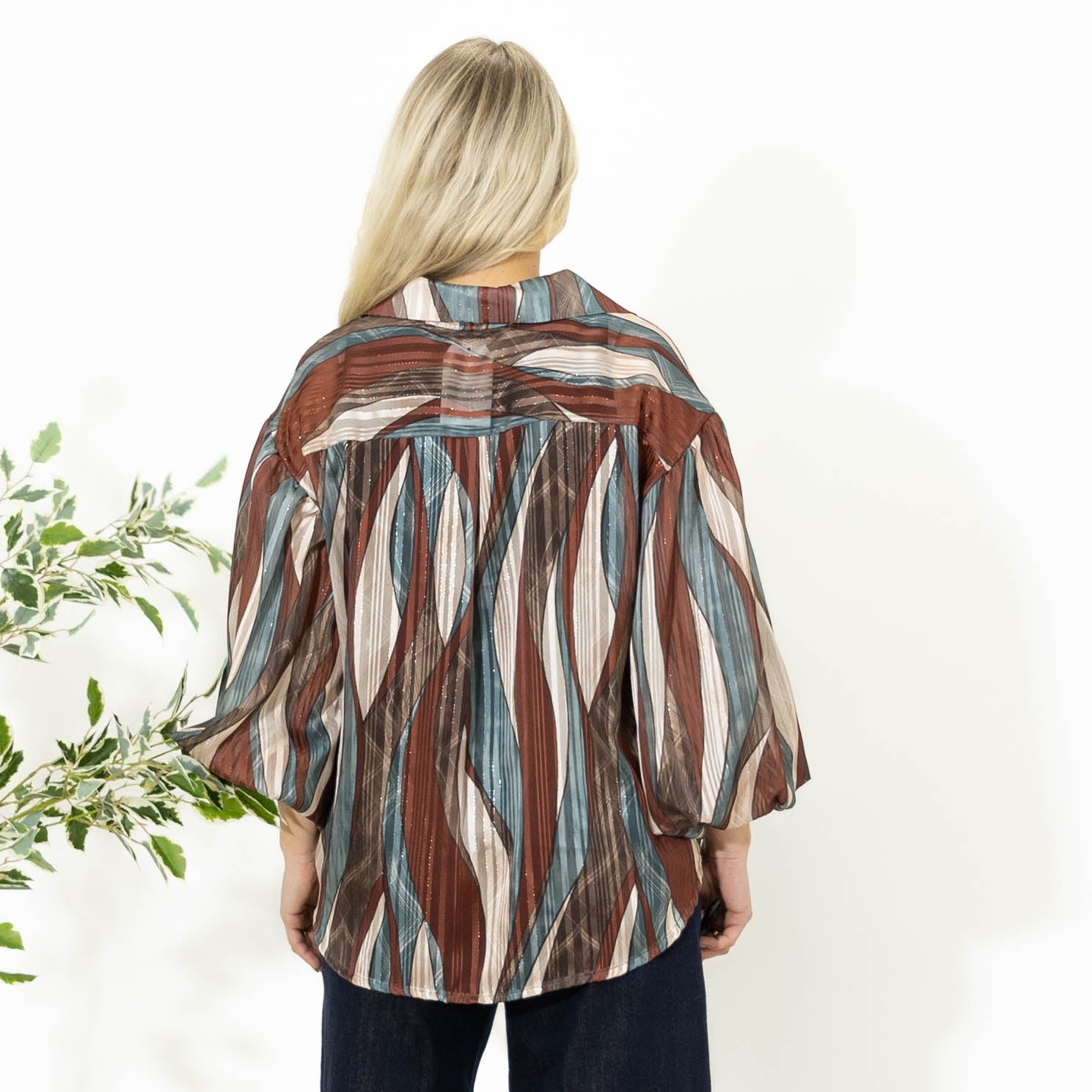 Kimmi skjorte m. ballonærmer, Bordeaux