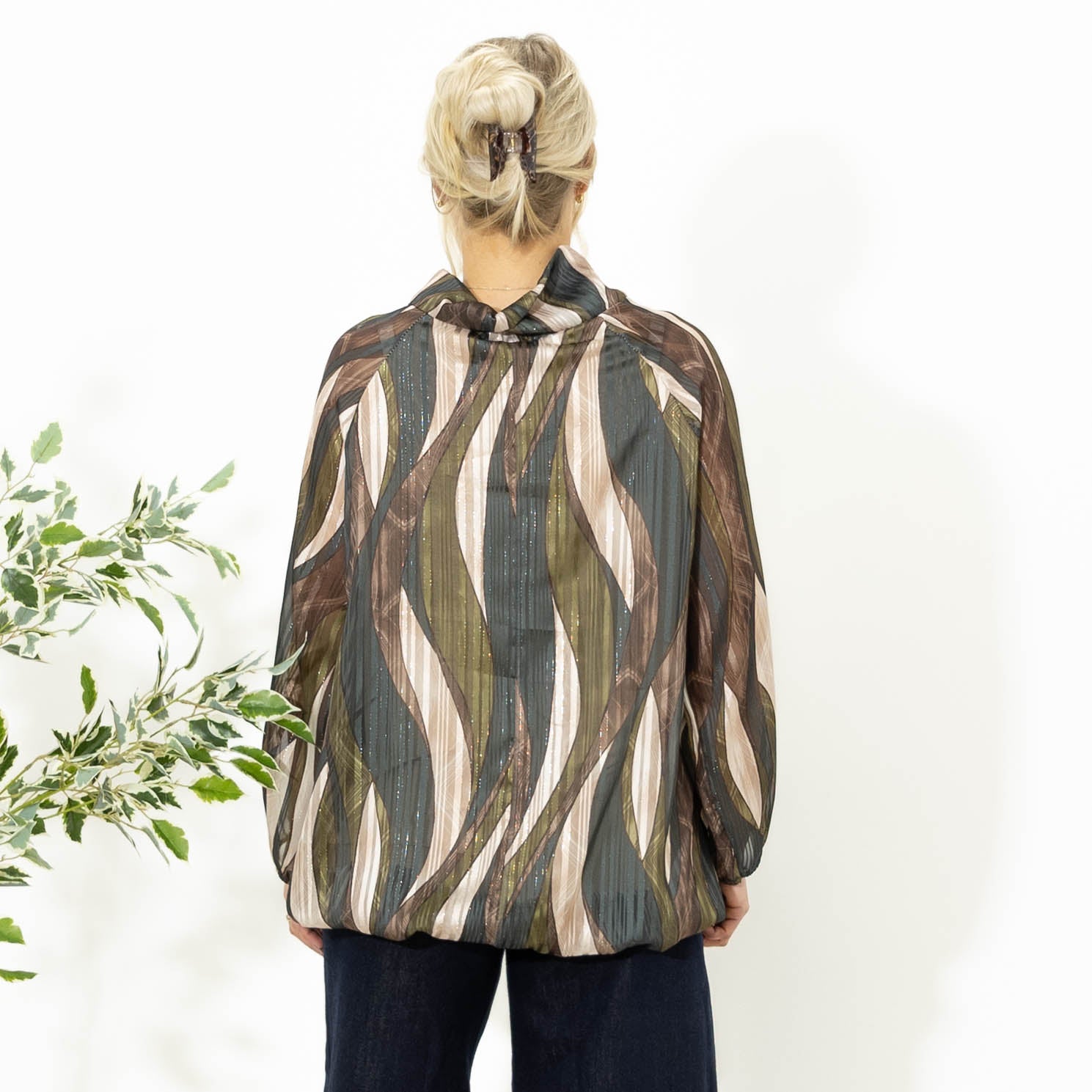 Rachel overdel m. lurex tråd, Khaki