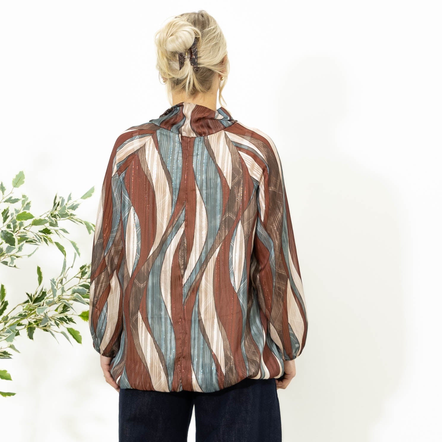 Rachel overdel m. lurex tråd, Bordeaux