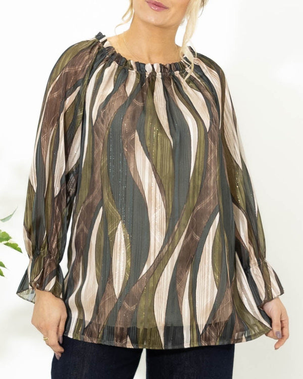 Lisbeth rundhals overdel, Khaki