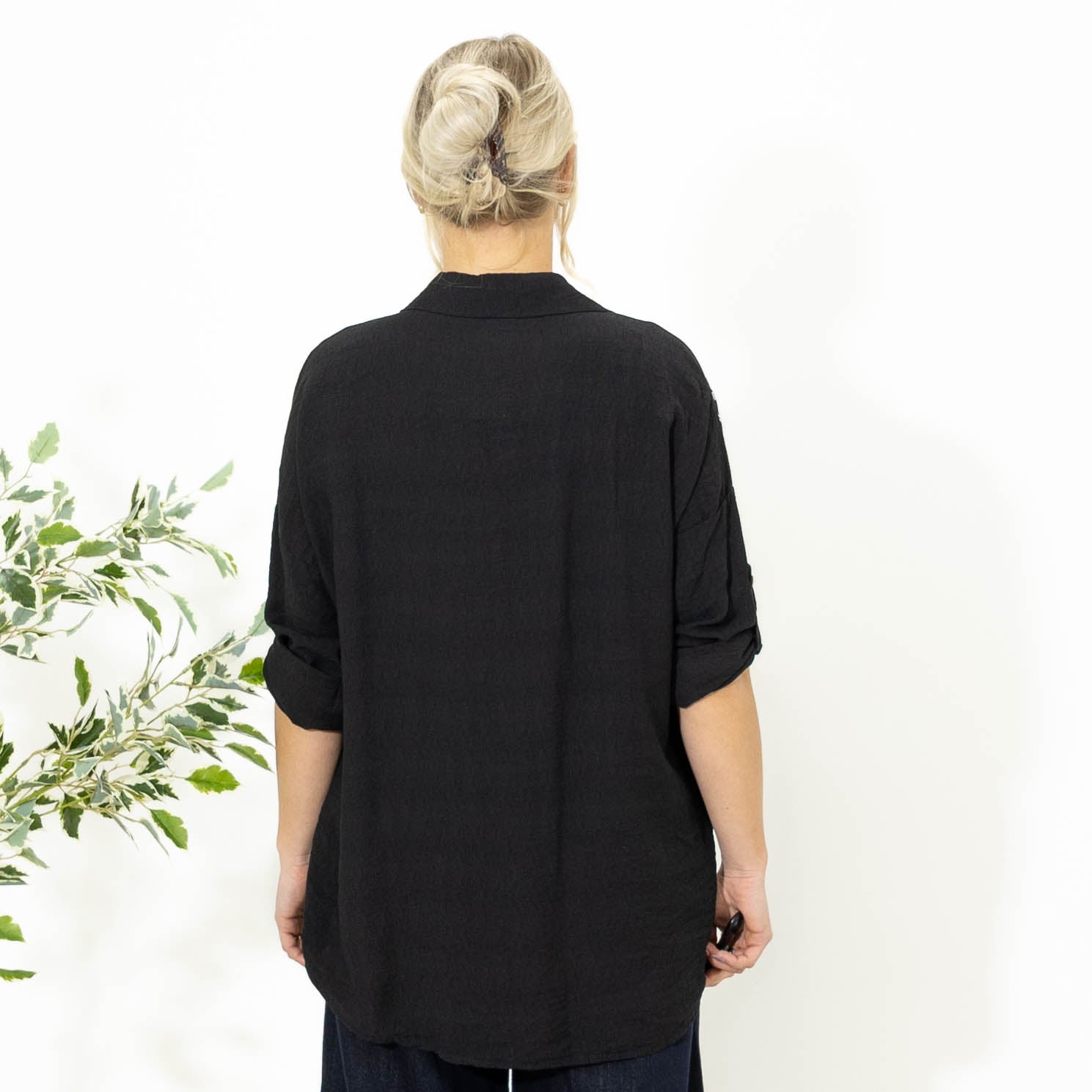 Ginny viskose skjorte, Sort