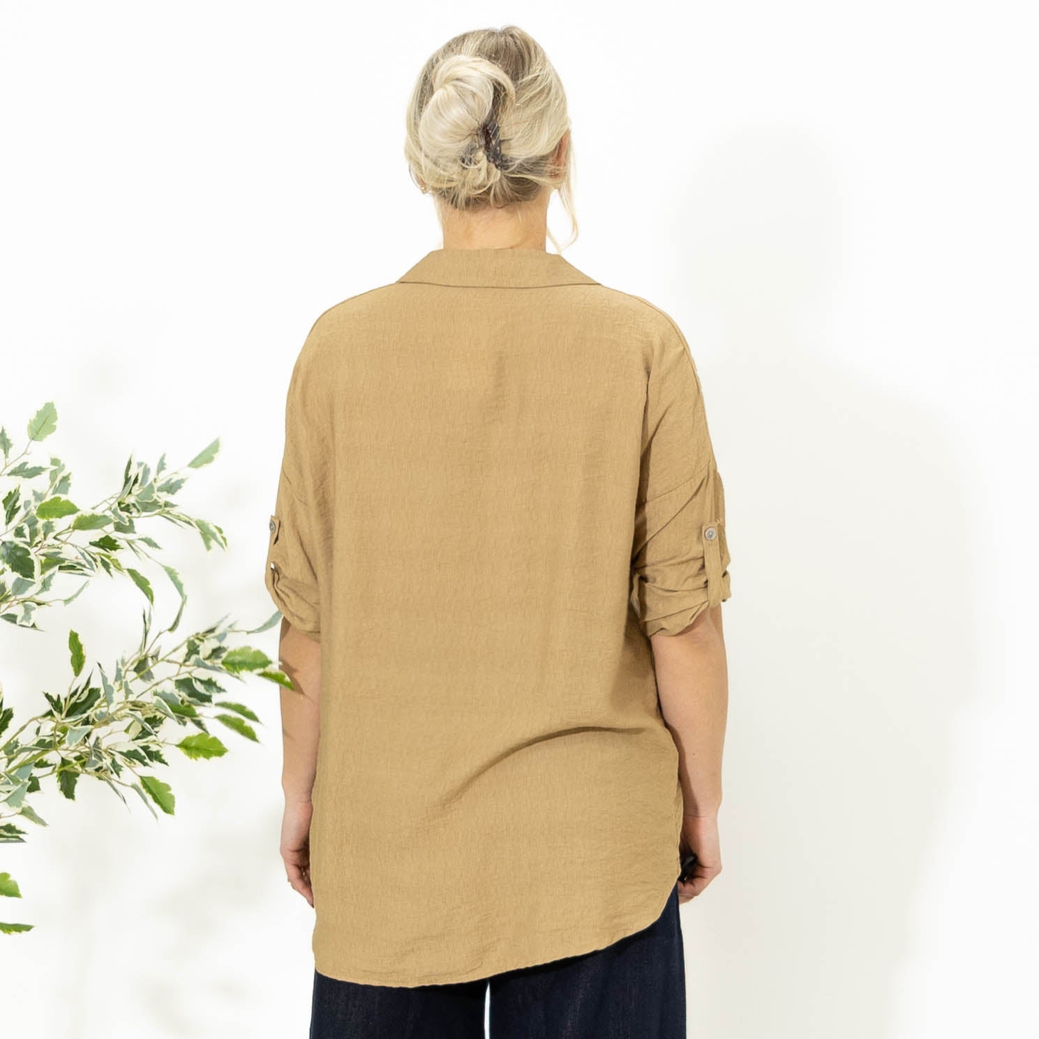 Ginny viskose skjorte, Camel