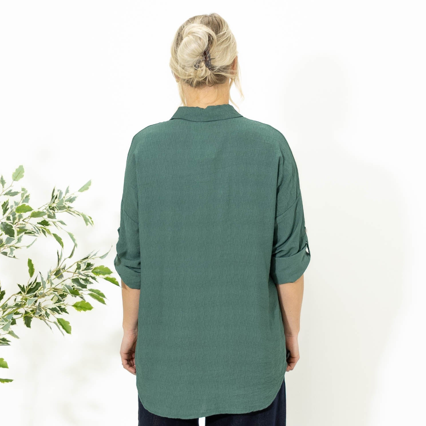 Ginny viskose skjorte, Emerald grøn