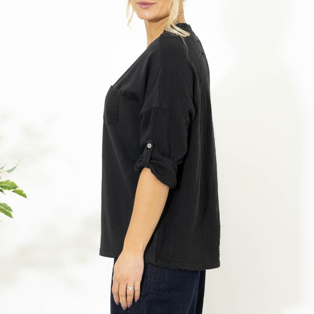 Nelly langærmet t-shirt, Sort