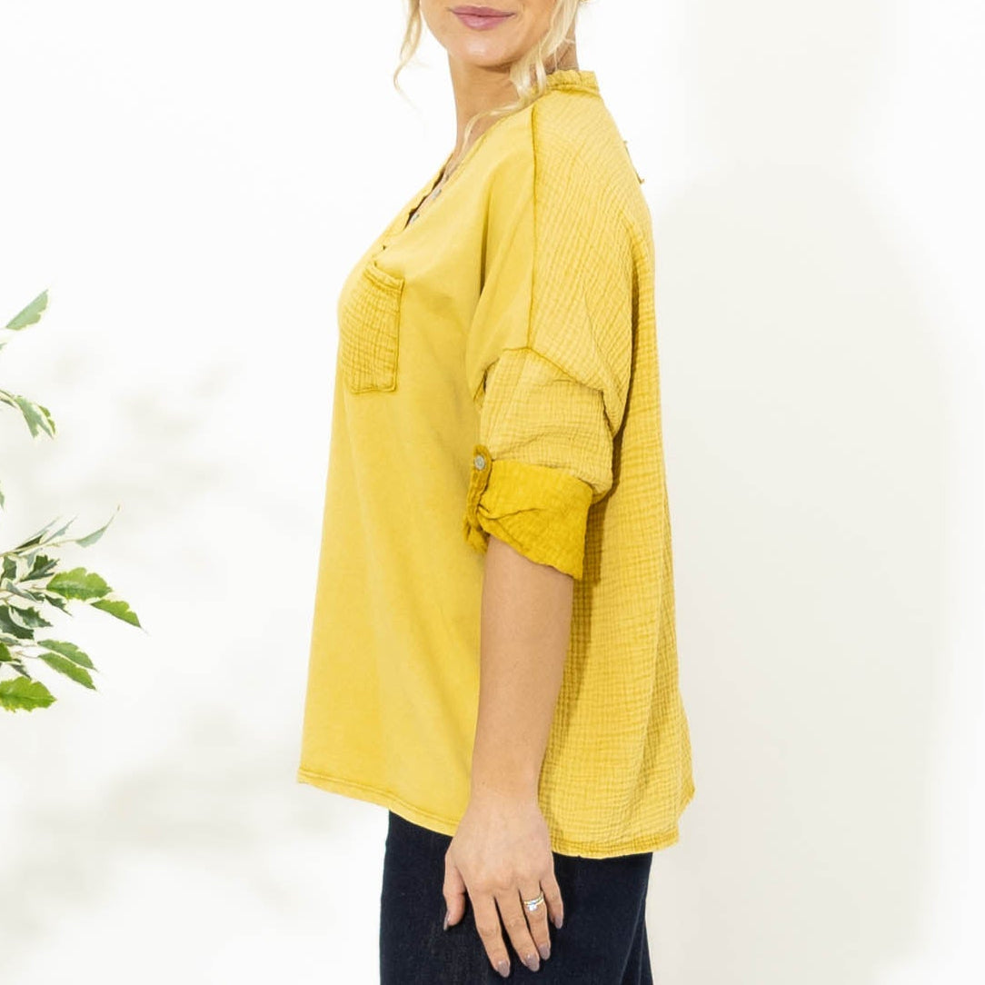 Nelly langærmet t-shirt, Sennep