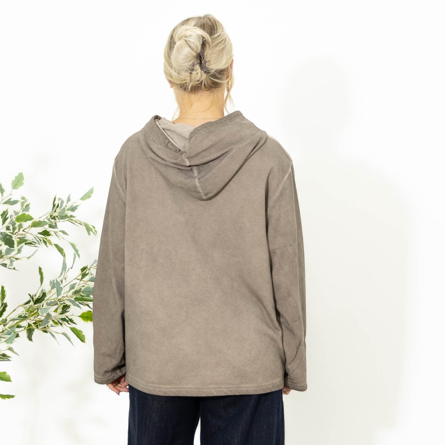 Alba sweatshirt m. hoodie, Taupe
