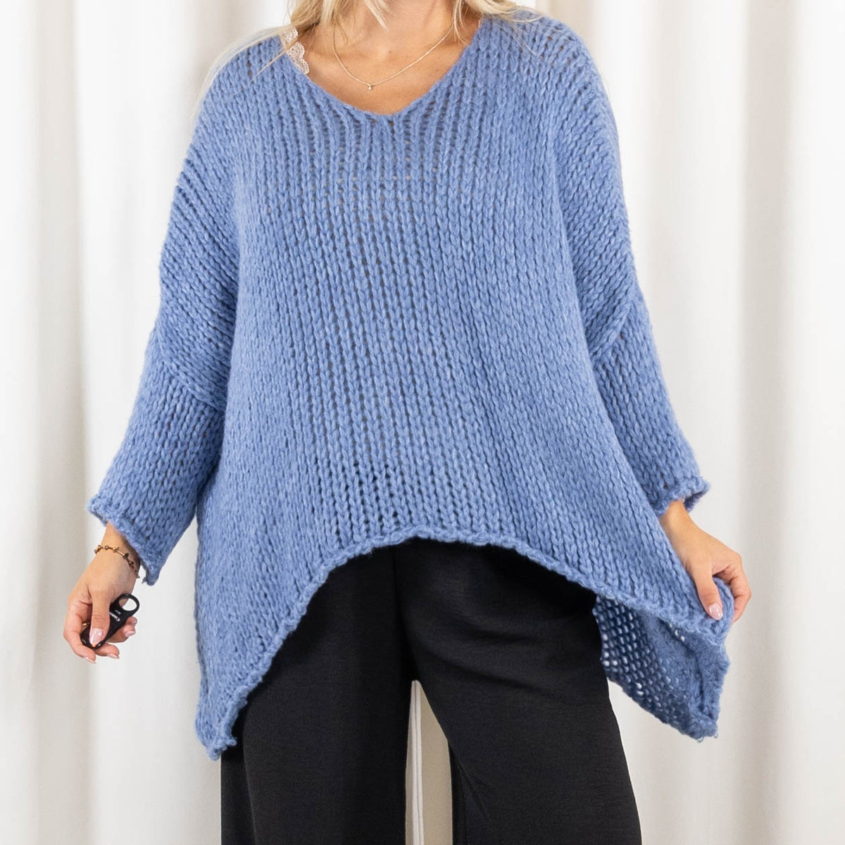 Savanna strik, Denim blå