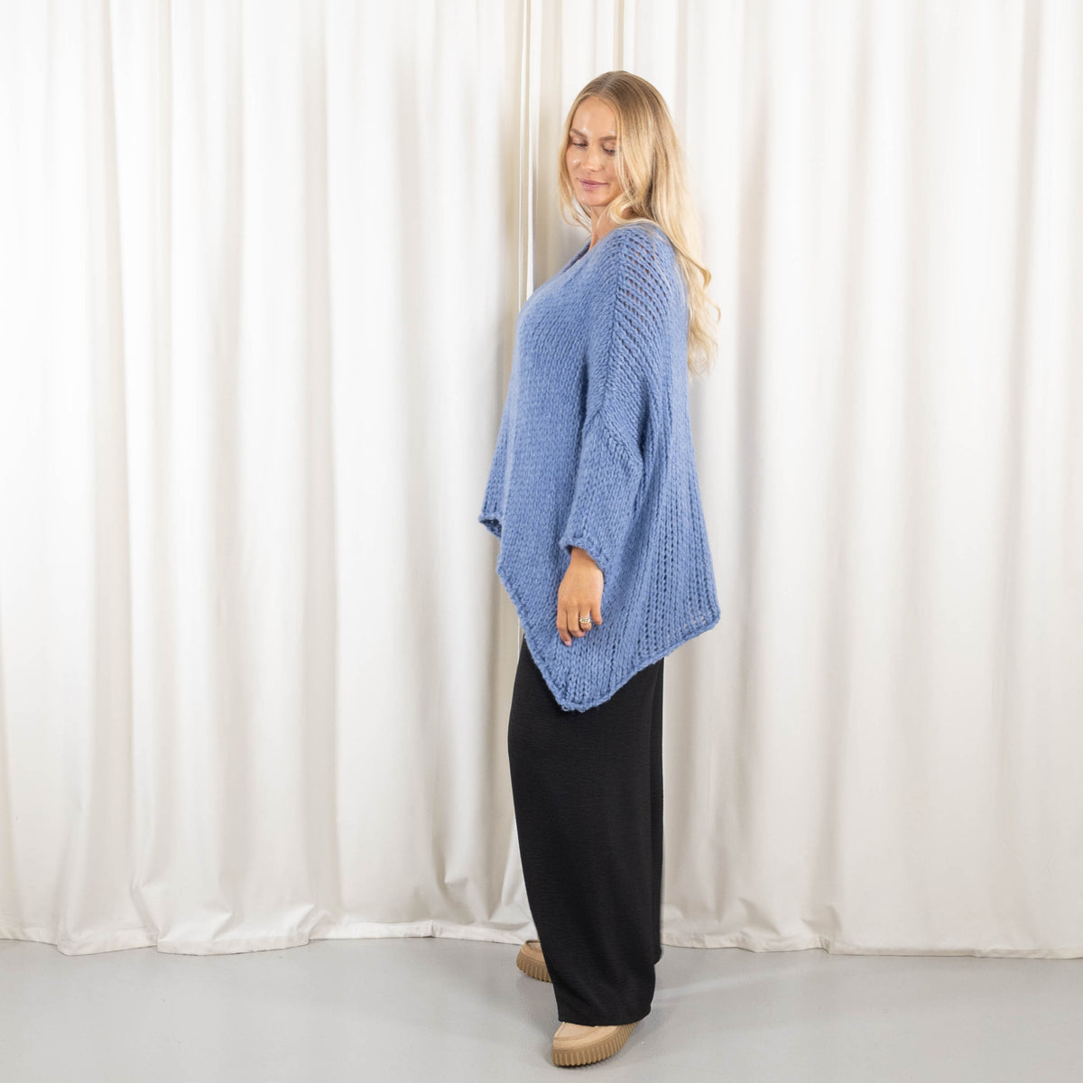 Savanna strik, Denim blå