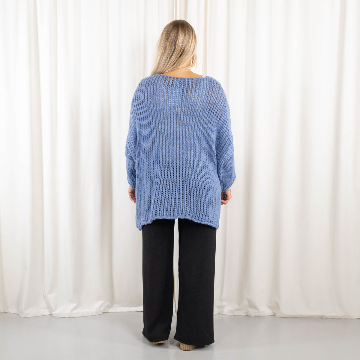 Savanna strik, Denim blå