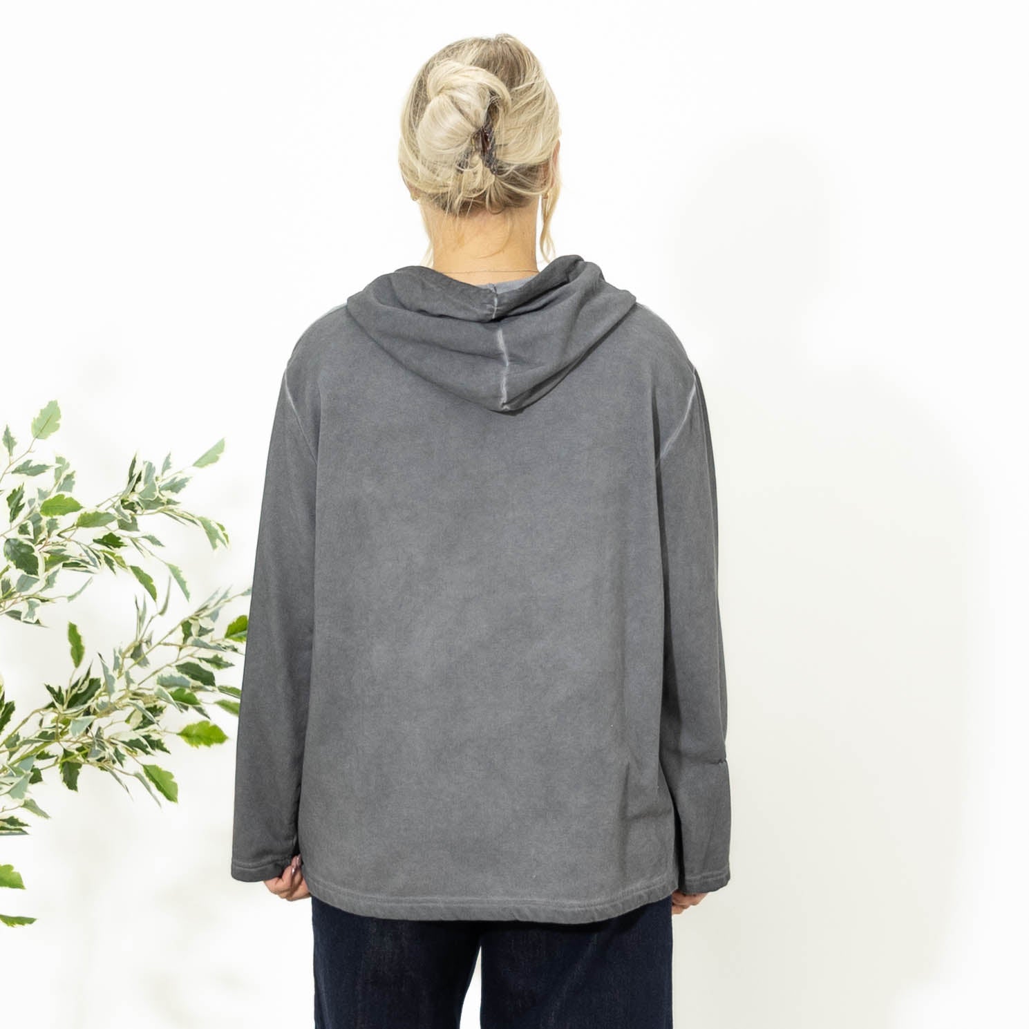 Alba sweatshirt m. hoodie, Grå