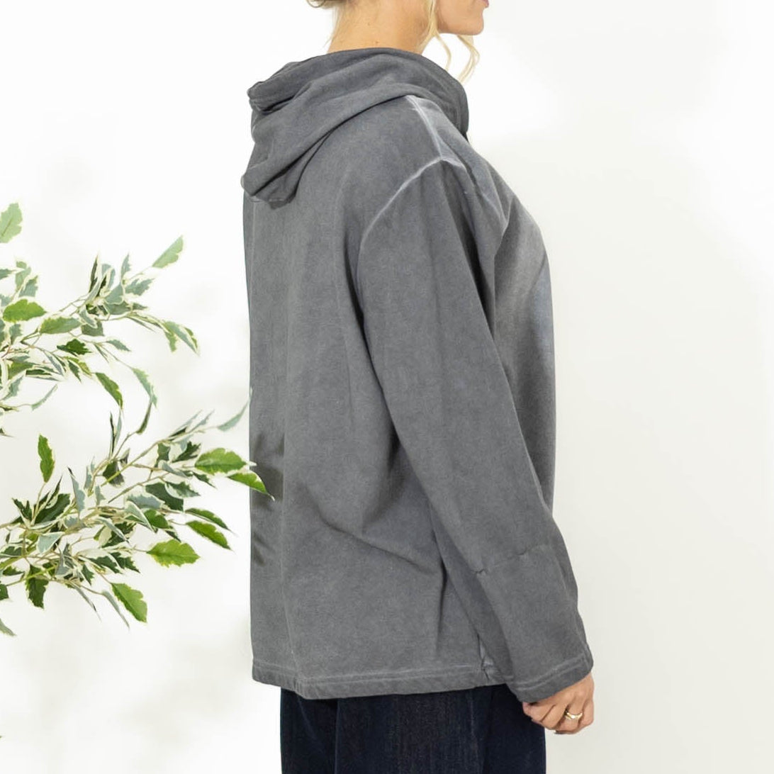 Alba sweatshirt m. hoodie, Grå