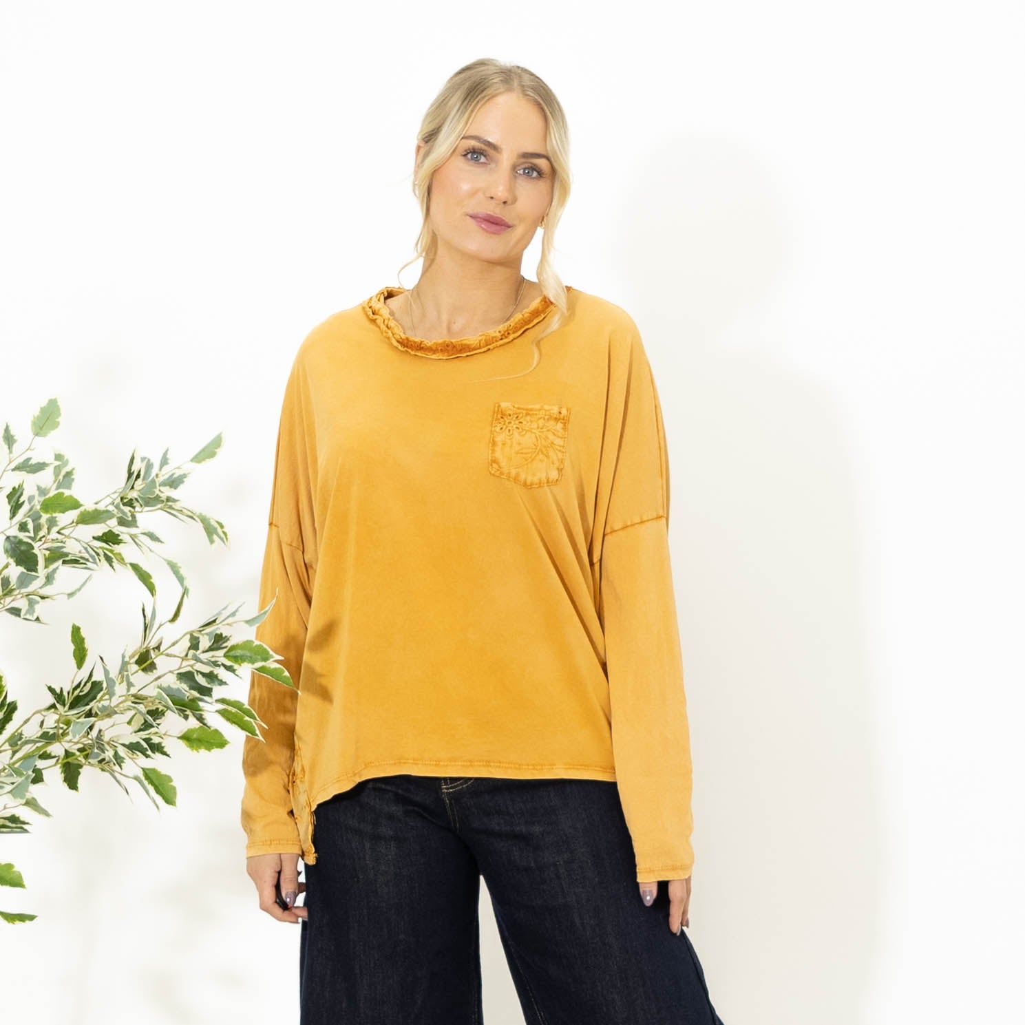 Kendra bomulds overdel, Orange