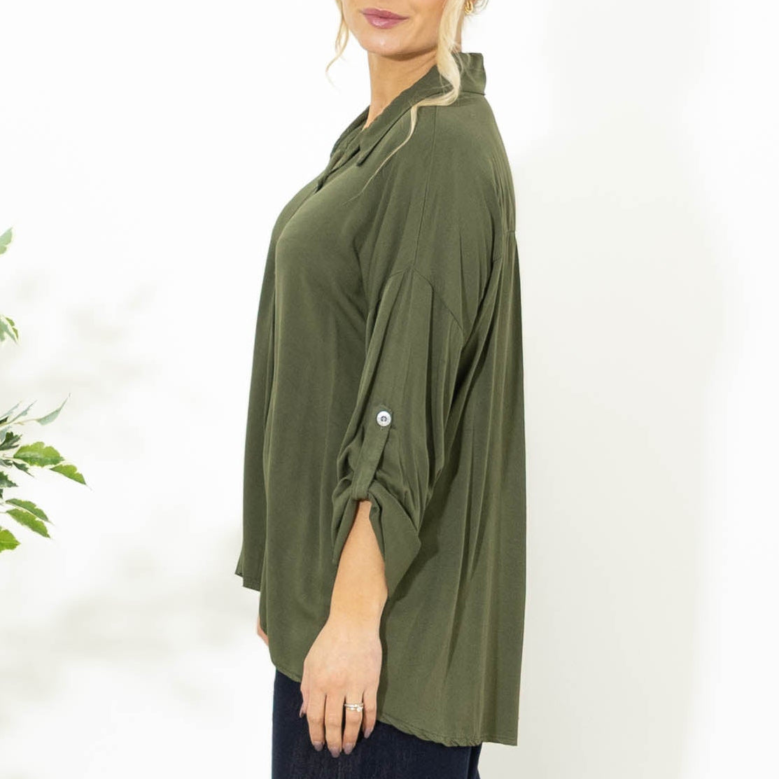 Fiona viskose overdel, Khaki