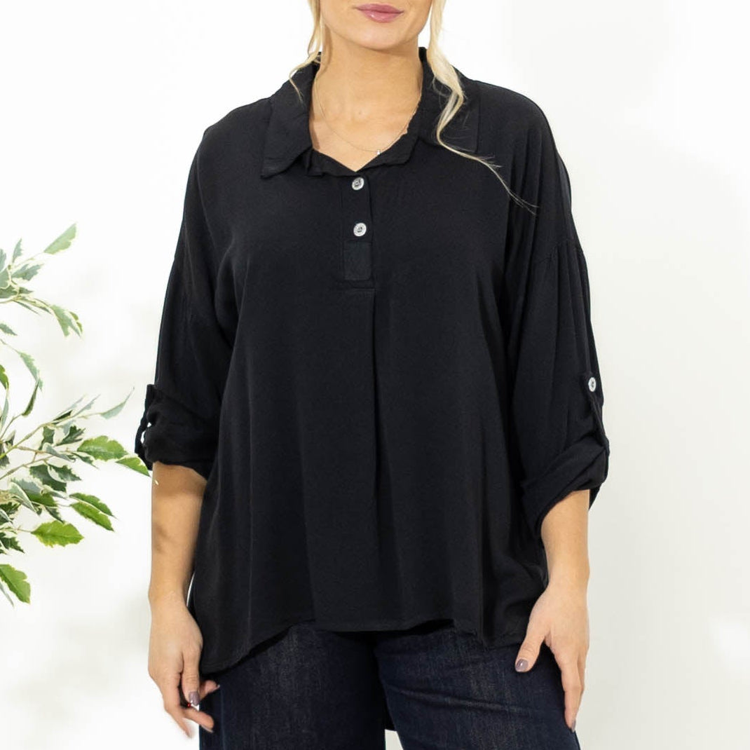 Fiona viskose overdel, Sort