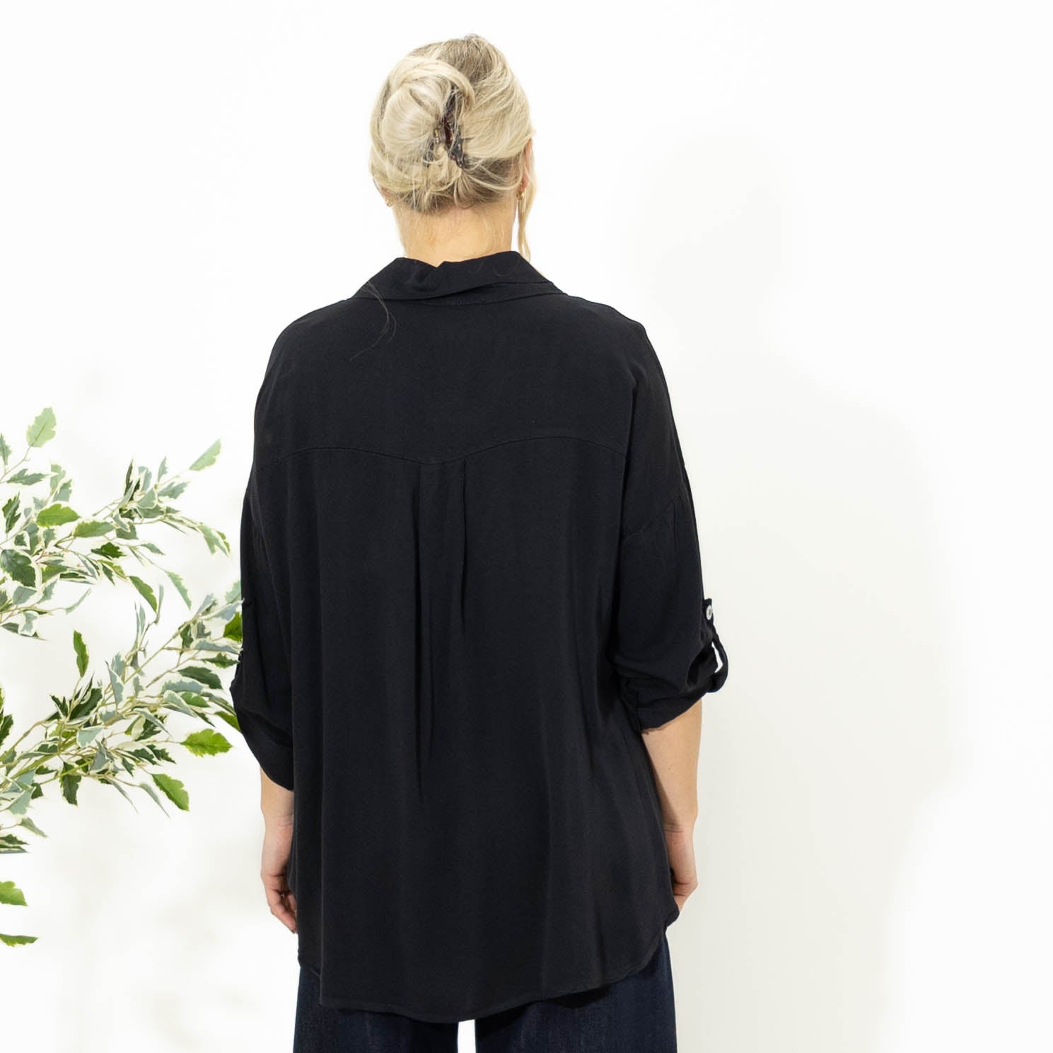 Fiona viskose overdel, Sort