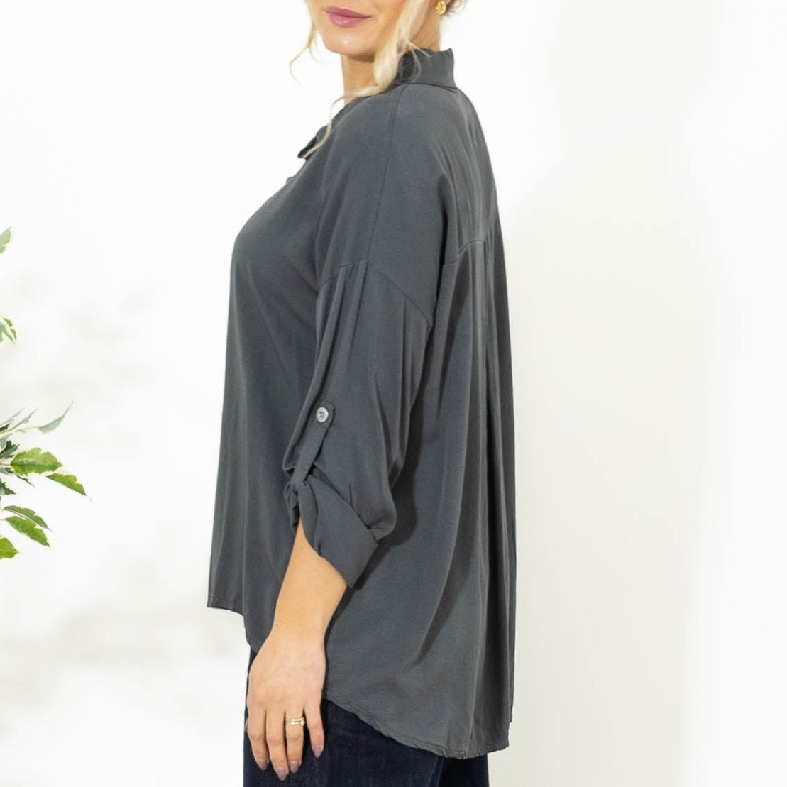 Fiona viskose overdel, Grå