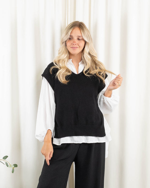Vera slipover strik, Sort