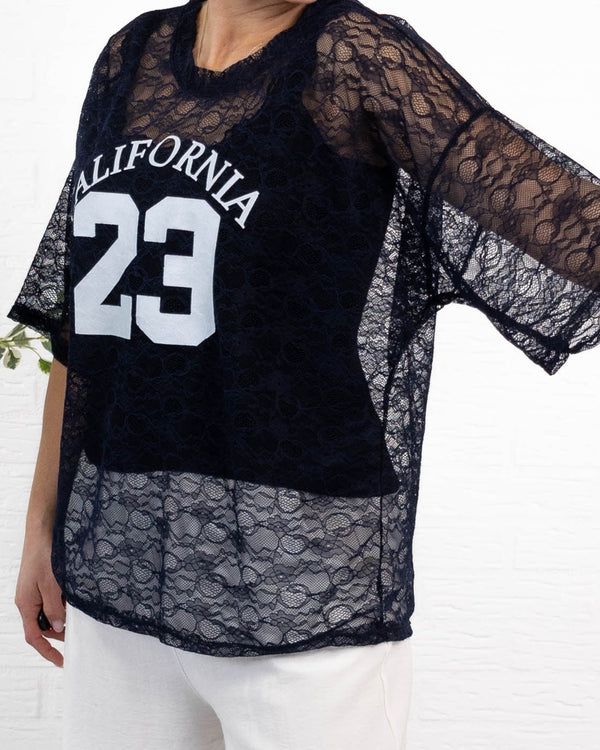 California mesh t-shirt, Navy
