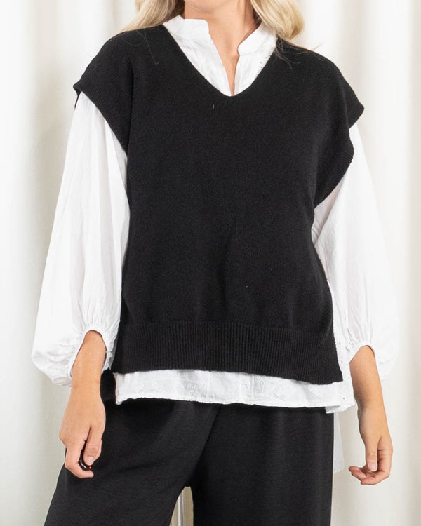 Vera slipover strik, Sort