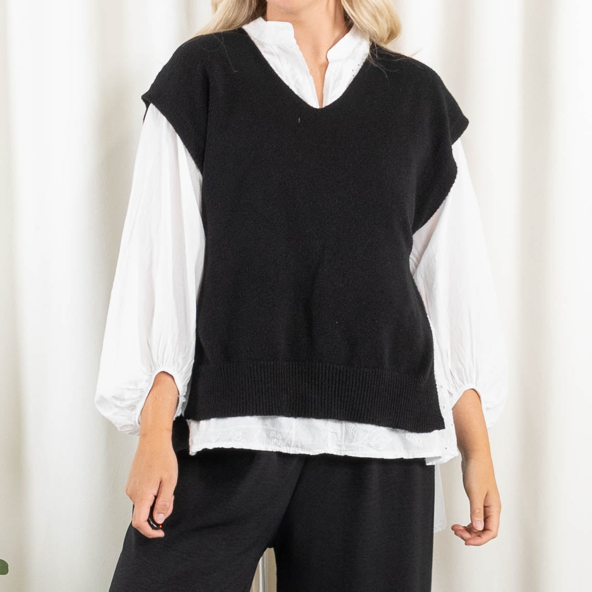 Vera slipover strik, Sort