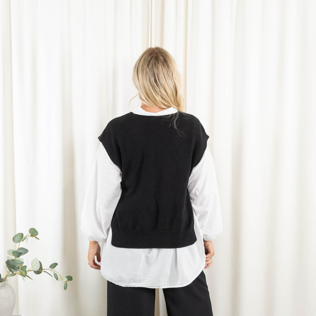 Vera slipover strik, Sort