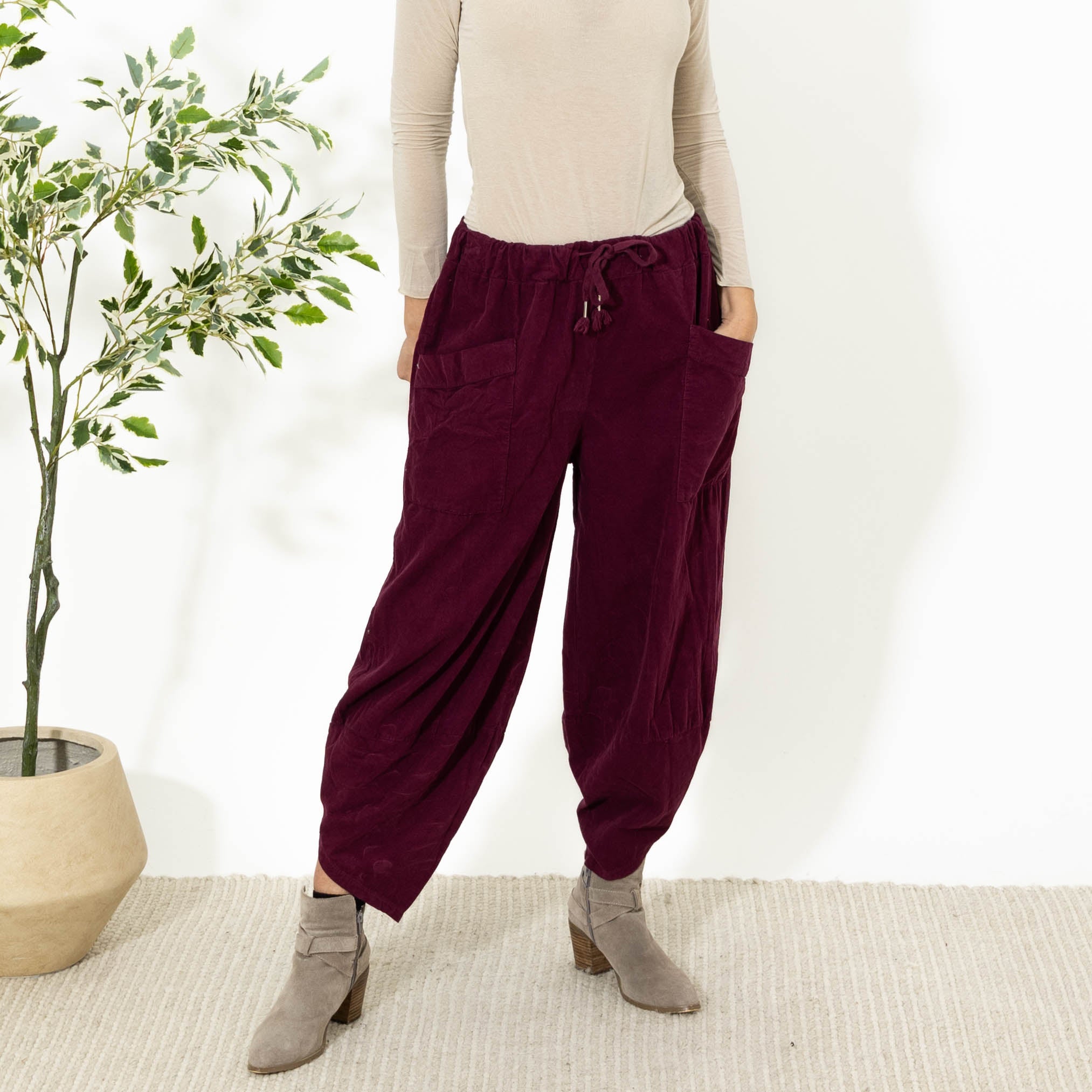 Doreen baggy bukser, Bordeaux