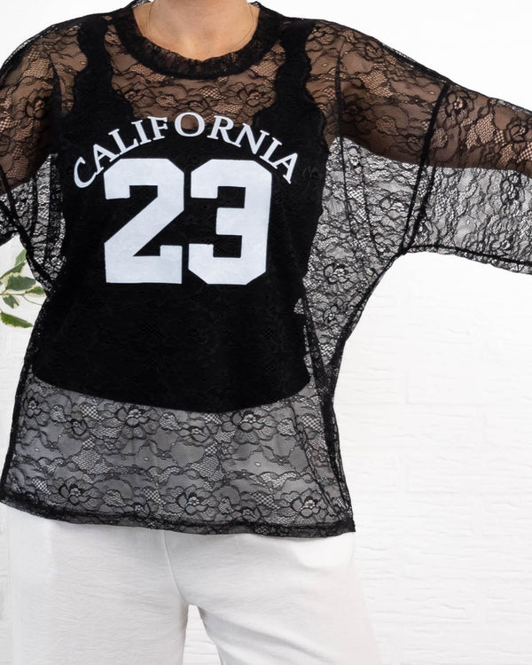 California mesh t-shirt, Sort