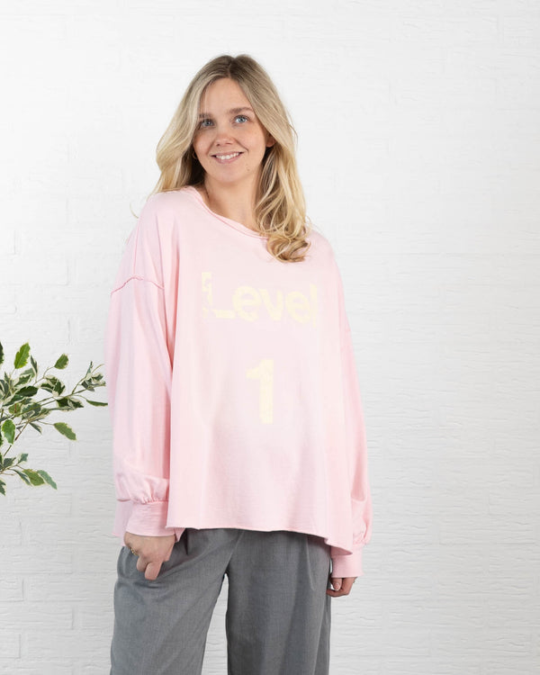 LEVEL 1 sweatshirt, Lyserød