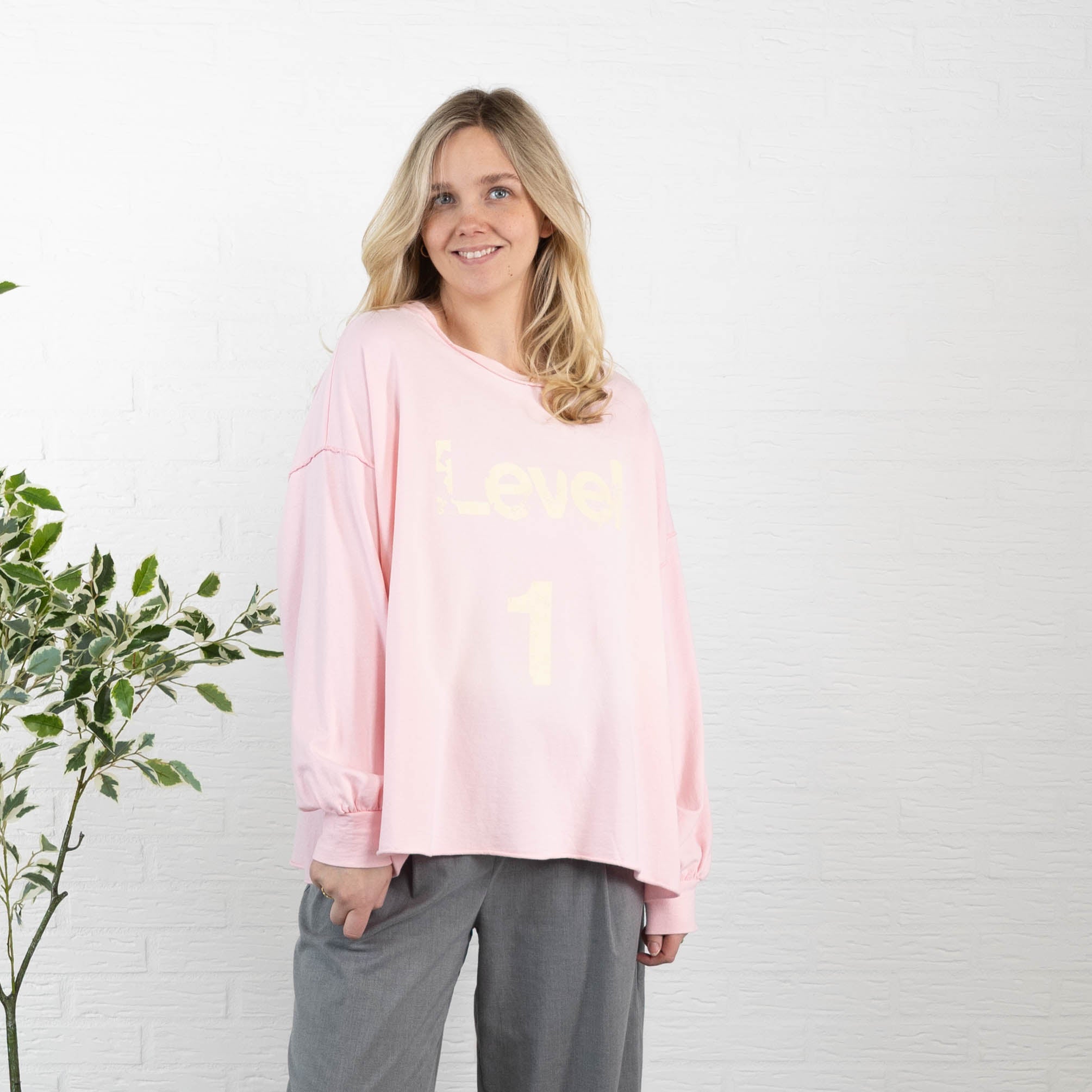 LEVEL 1 sweatshirt, Lyserød