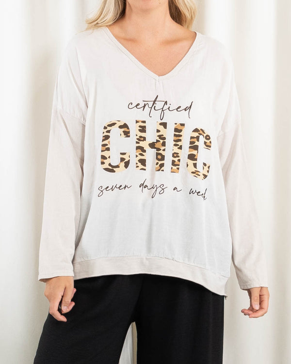 Chic t-shirt, Beige