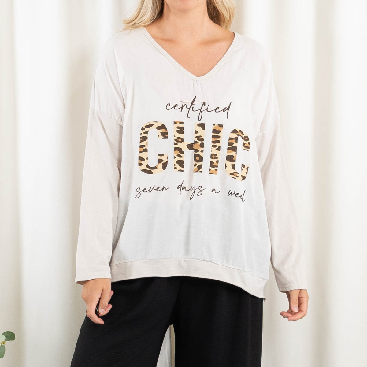 Chic t-shirt, Beige